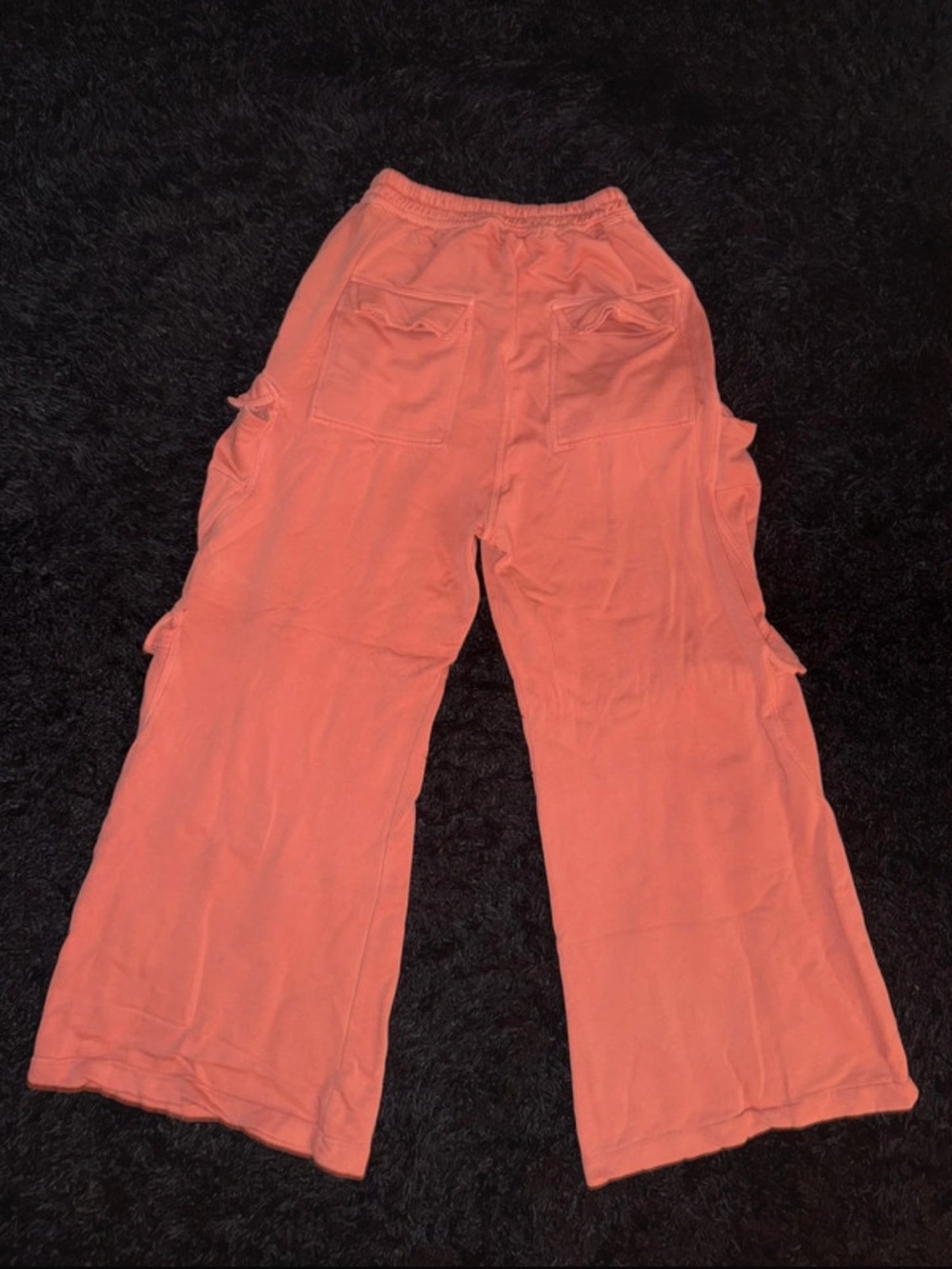 Men's Coral Cargo Pants with Drawstring Waist - Picture 7 of 7